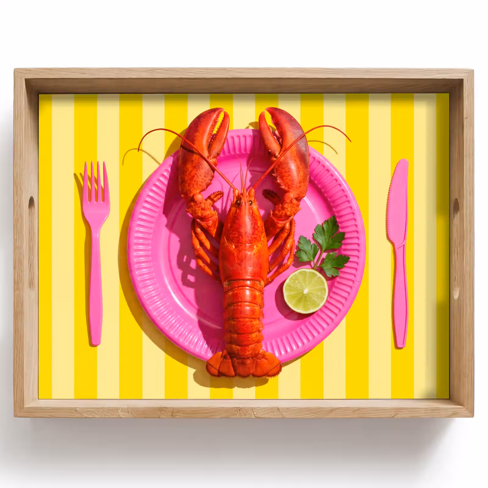 Dienblad - Eten - Roze - Geel - Modern - Culinaire — 1