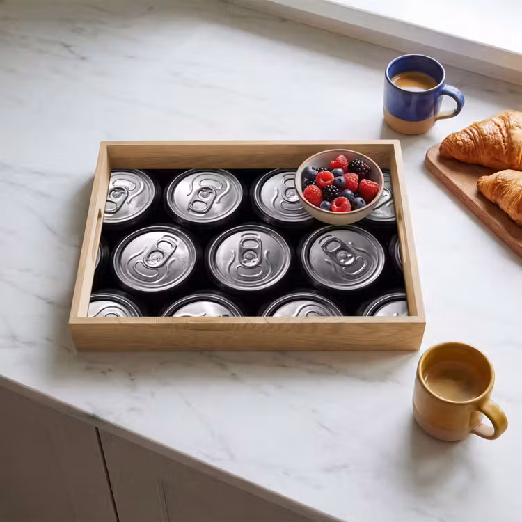 Dienblad - Blikjes - Aluminium - Patroon - Industrieel - Zilver — 3