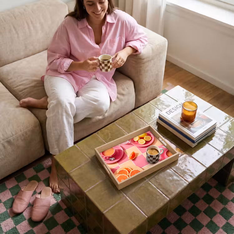 Dienblad - Eten - Citrusvruchten - Stillevens - Roze - Oranje — 4