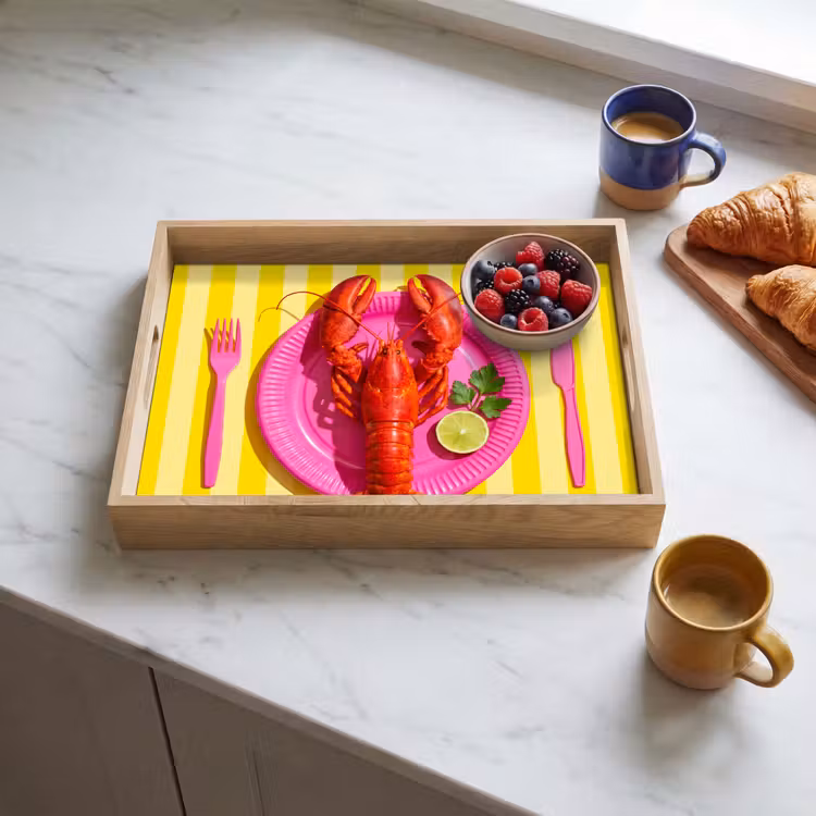 Dienblad - Eten - Roze - Geel - Modern - Culinaire — 3