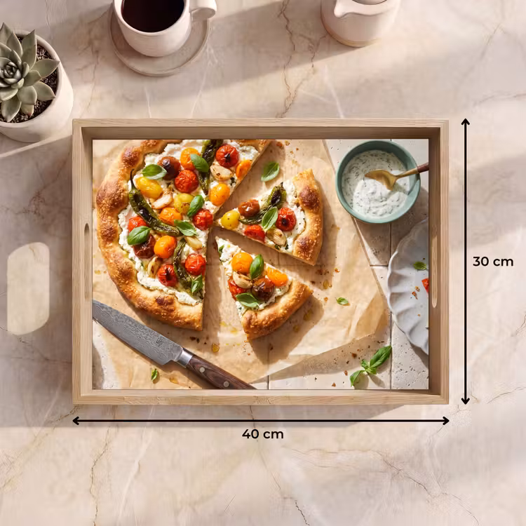 Dienblad - Eten - Tomaten - Basilicum - Maaltijd - Vers — 7