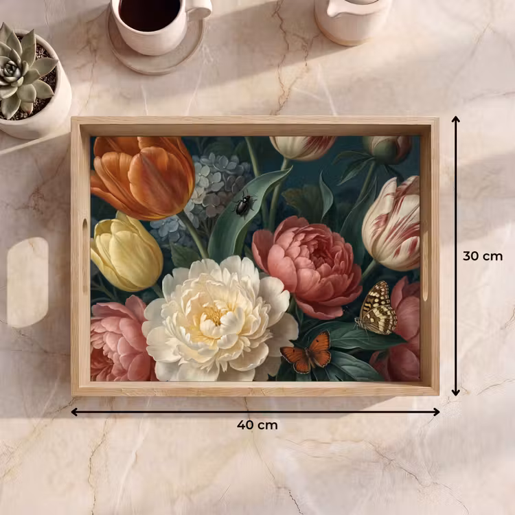 Dienblad - Bloemen - Boeket - Natuur - Klassiek - Donker — 7