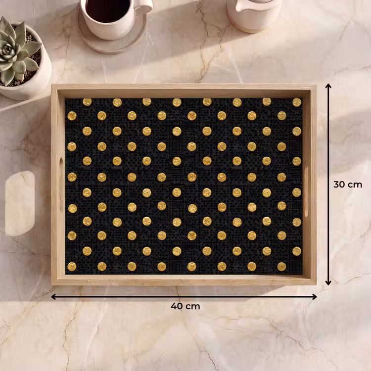 Dienblad - Polka Dot - Stippen - Goud - Zwart — 7