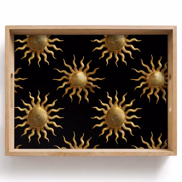 Dienblad - Zon - Patroon - Luxe - Goud - Zwart — 1