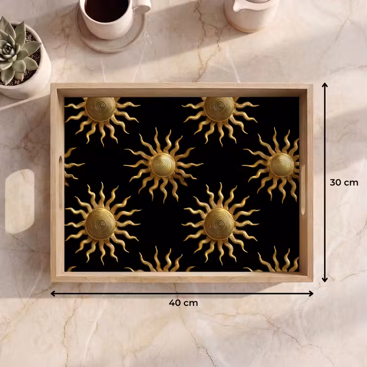 Dienblad - Zon - Patroon - Luxe - Goud - Zwart — 7