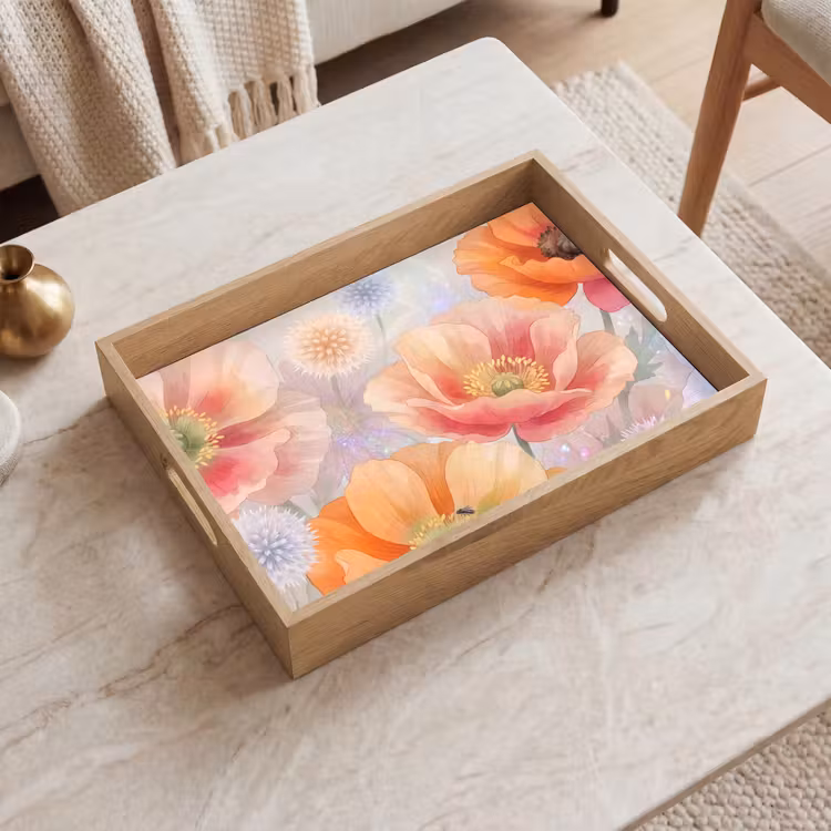 Dienblad - Bloemen - Aquarel - Natuur - Modern - Kleurrijk — 2