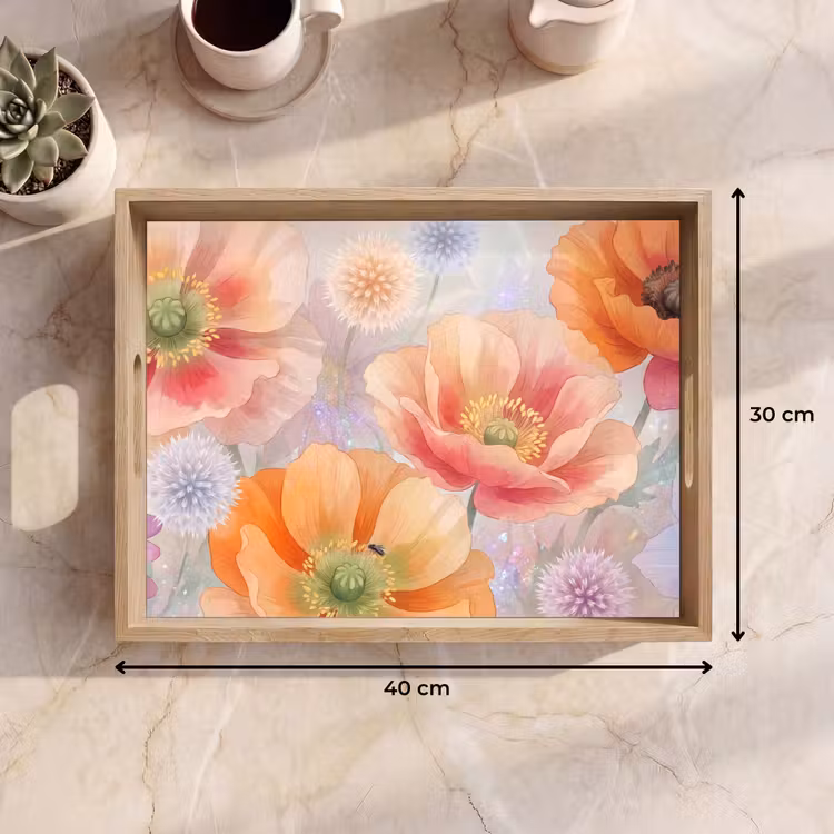 Dienblad - Bloemen - Aquarel - Natuur - Modern - Kleurrijk — 7