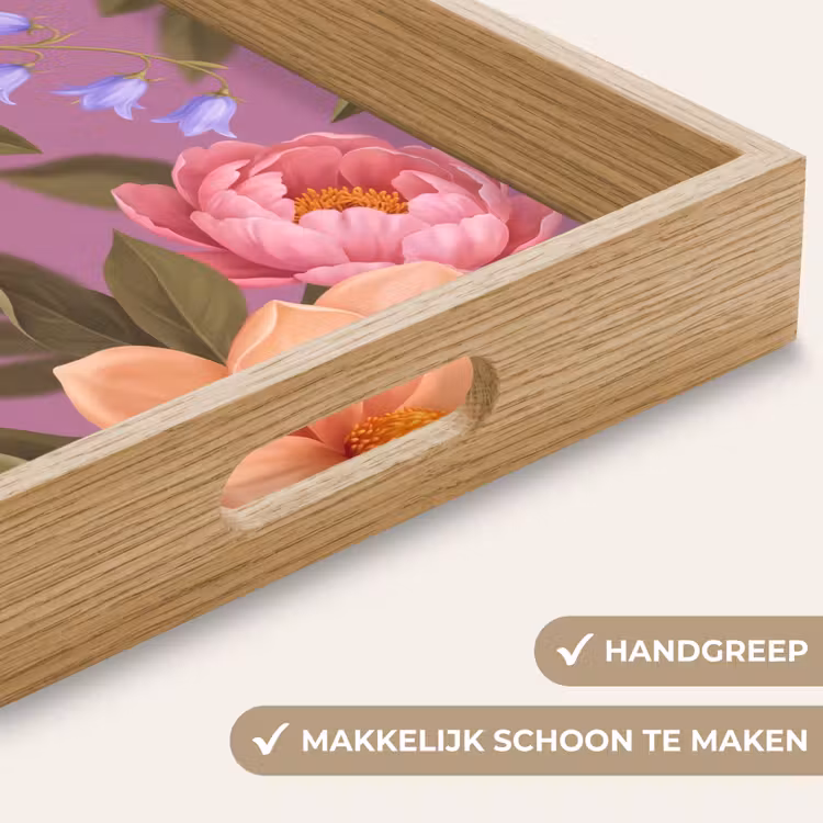 Dienblad - Bloemen - Patroon - Illustratie - Roze — 8