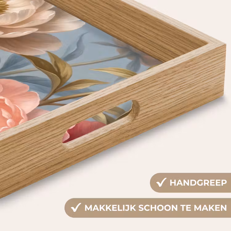Dienblad - Bloemen - Roze - Beige - Modern - Natuur — 8