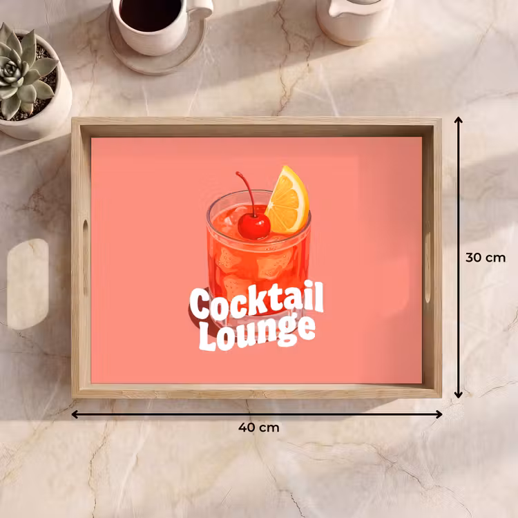 Dienblad - Cocktail Lounge - Glas - Koraal — 7