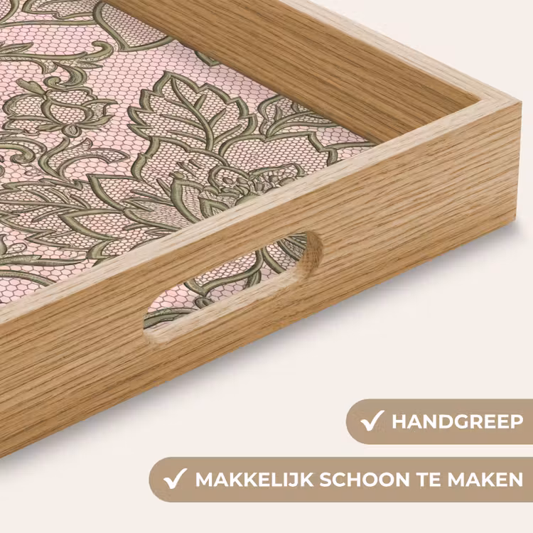 Dienblad - Bloemen - Kant - Patroon - Klassiek - Groen — 8