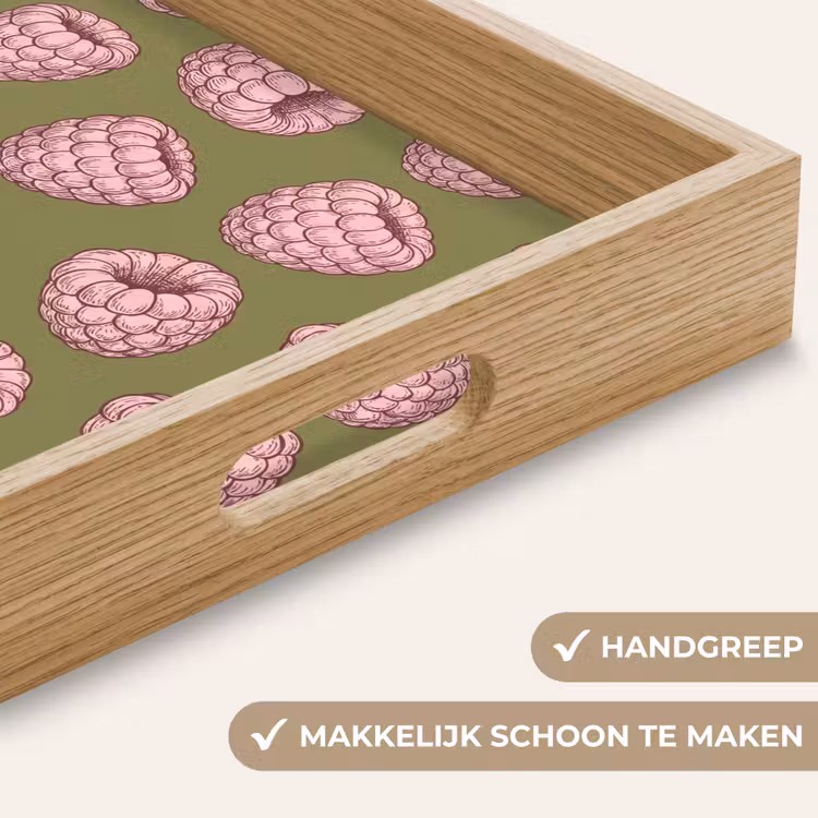 Dienblad - Eten - Patroon - Illustratie - Roze - Groen — 8