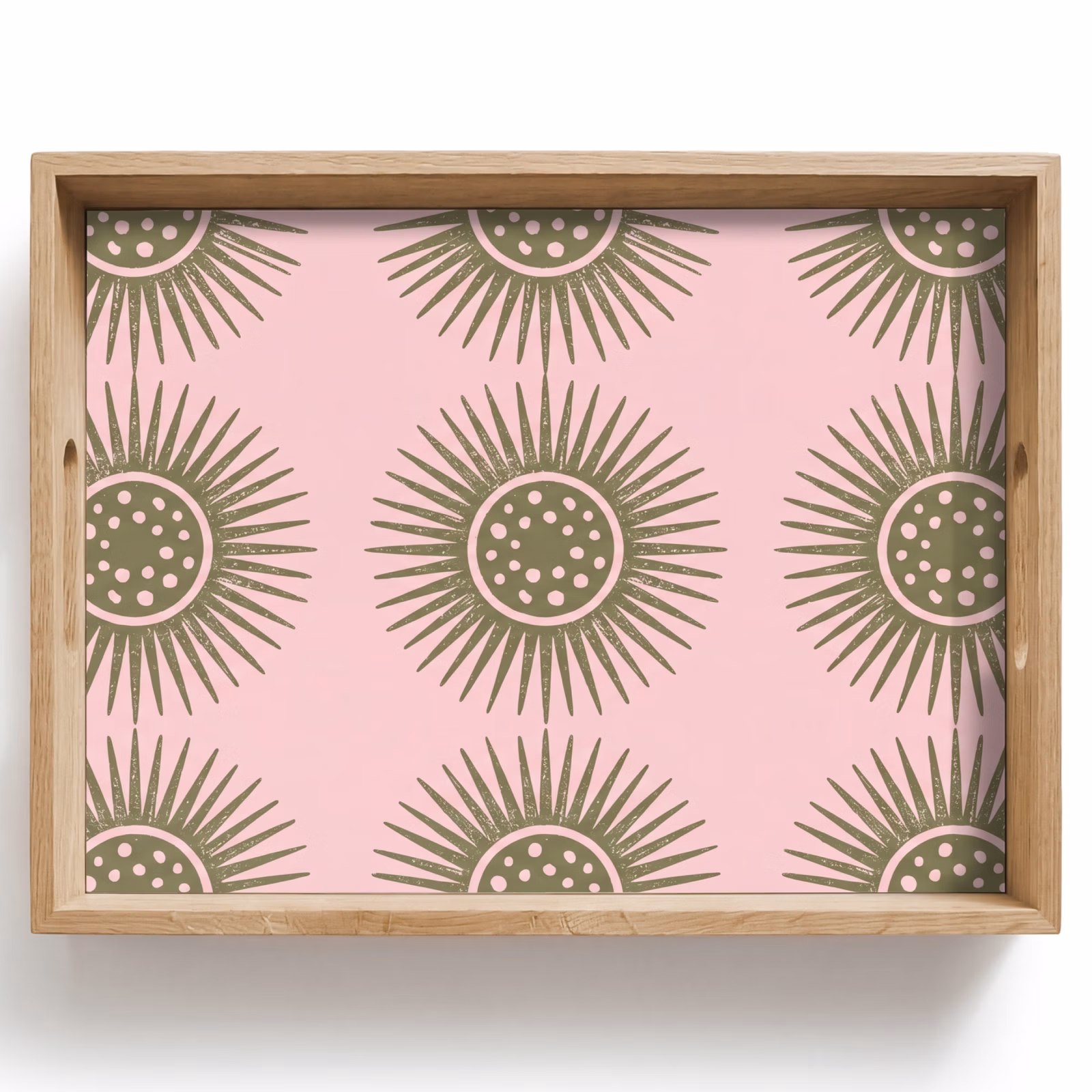 Dienblad - Bloemen - Patroon - Abstract - Roze - Groen — 1