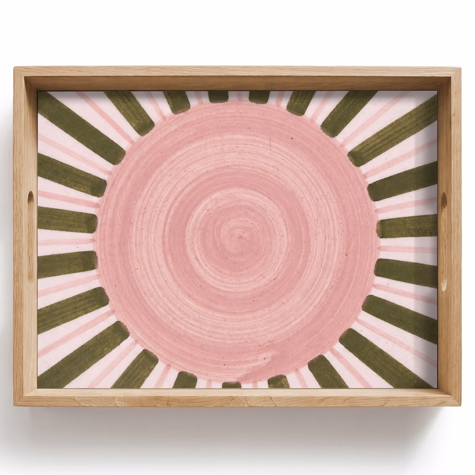 Dienblad - Patroon - Cirkel - Stralen - Abstract - Roze — 1