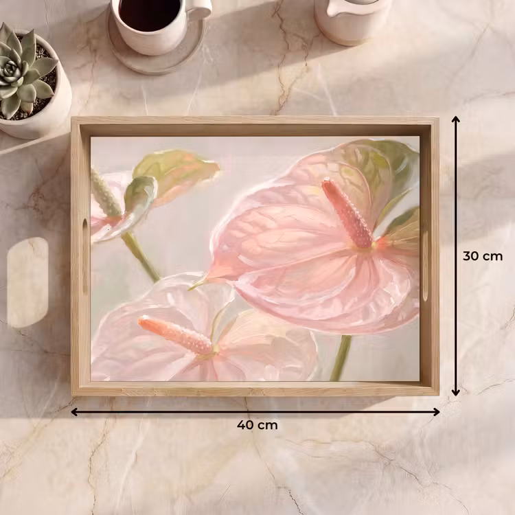 Dienblad - Bloemen - Pastel - Abstract - Natuur - Groen — 7