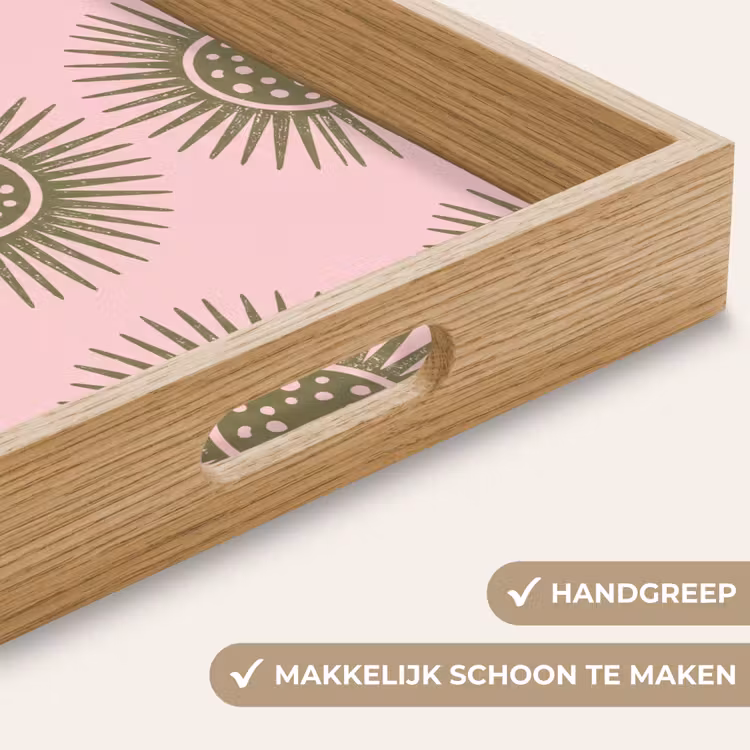 Dienblad - Bloemen - Patroon - Abstract - Roze - Groen — 8