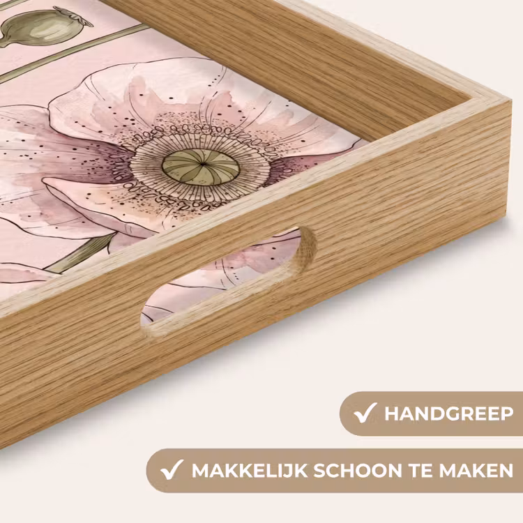 Dienblad - Bloemen - Zomer - Natuur - Aquarel - Roze — 8