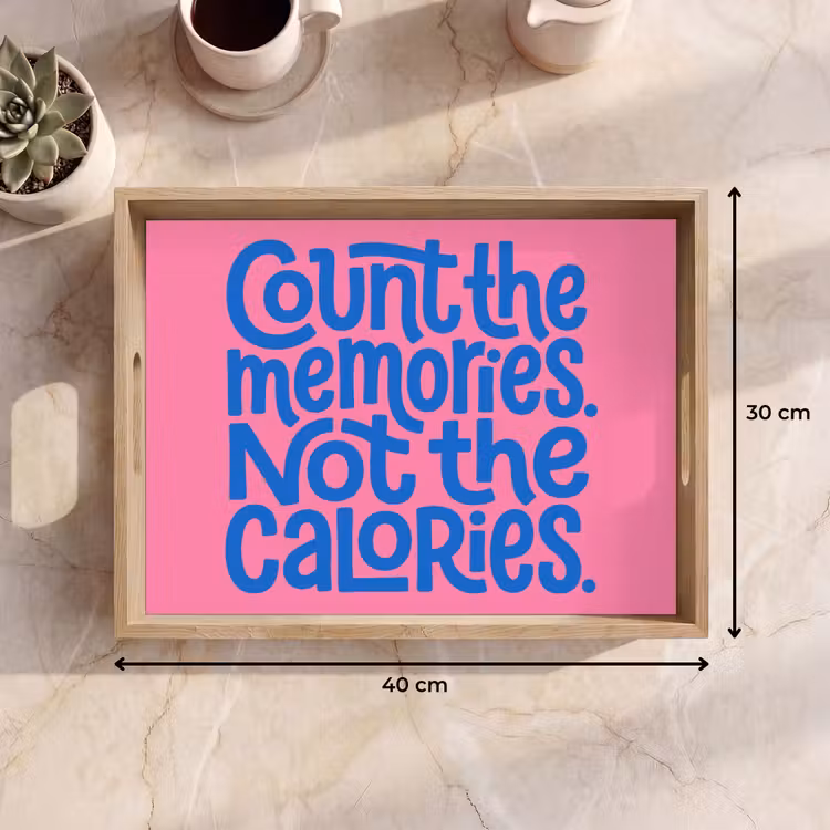 Dienblad - Memories - Roze - Blauw - Quote — 7