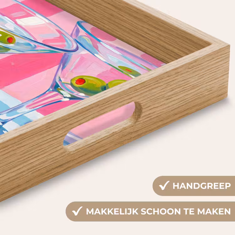 Dienblad - Cocktail - Olijven - Kunst - Modern - Roze — 8