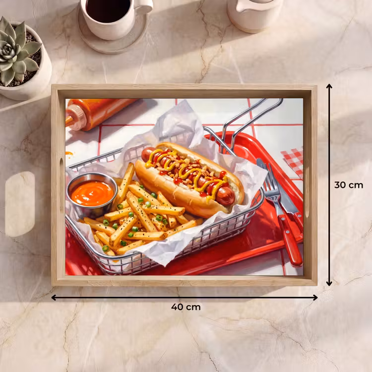 Dienblad - Eten - Hotdog - Fastfood - Modern - Rood — 7