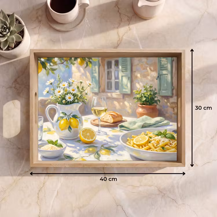 Dienblad - Eten - Terras - Zomer - Geschilderd - Geel — 7