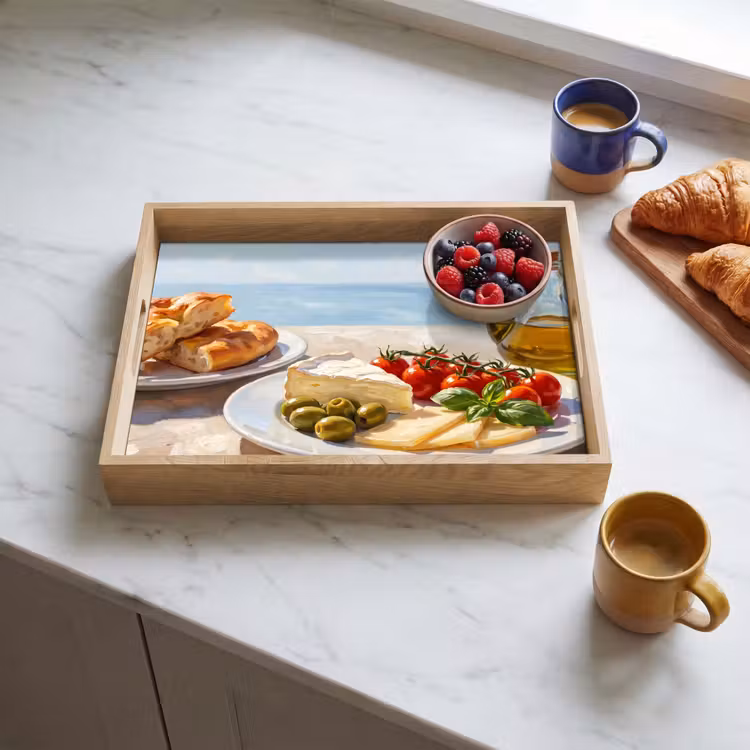 Dienblad - Eten - Middellandse Zee - Natuur - Geschilderd — 3