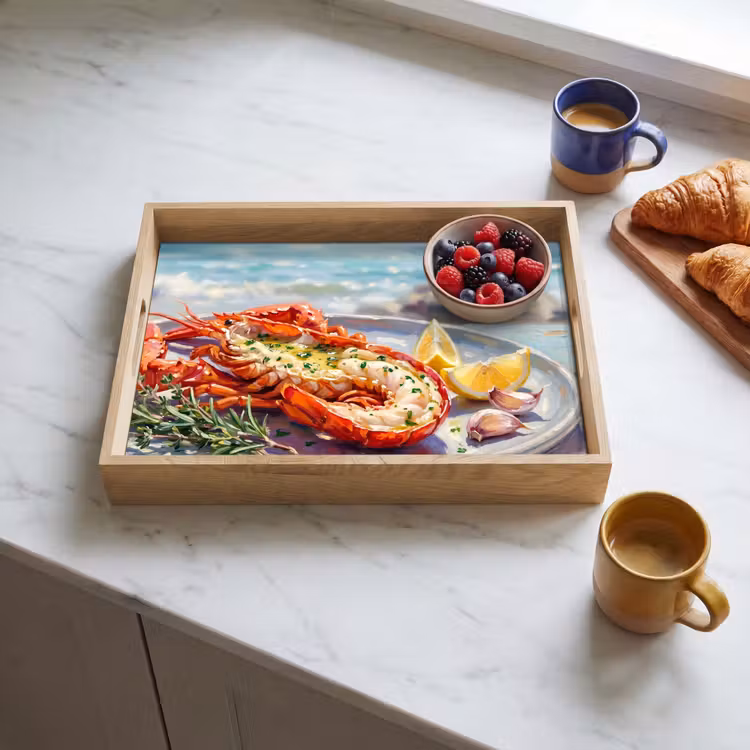 Dienblad - Eten - Zee - Kust - Modern - Blauw — 3