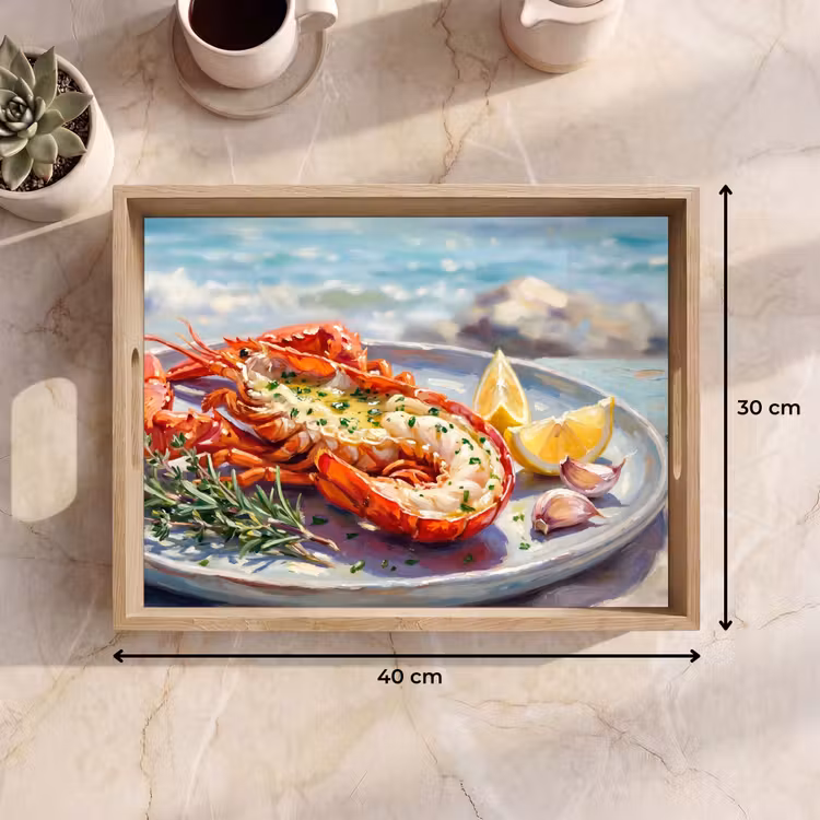 Dienblad - Eten - Zee - Kust - Modern - Blauw — 7