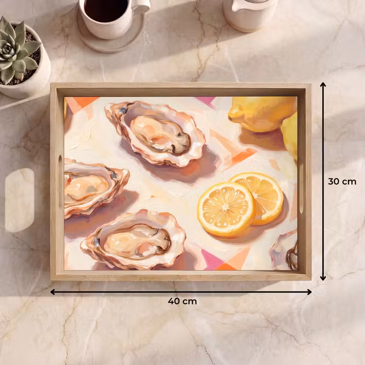Dienblad - Stilleven - Citroenen - Oesters - Abstract - Oranje — 7
