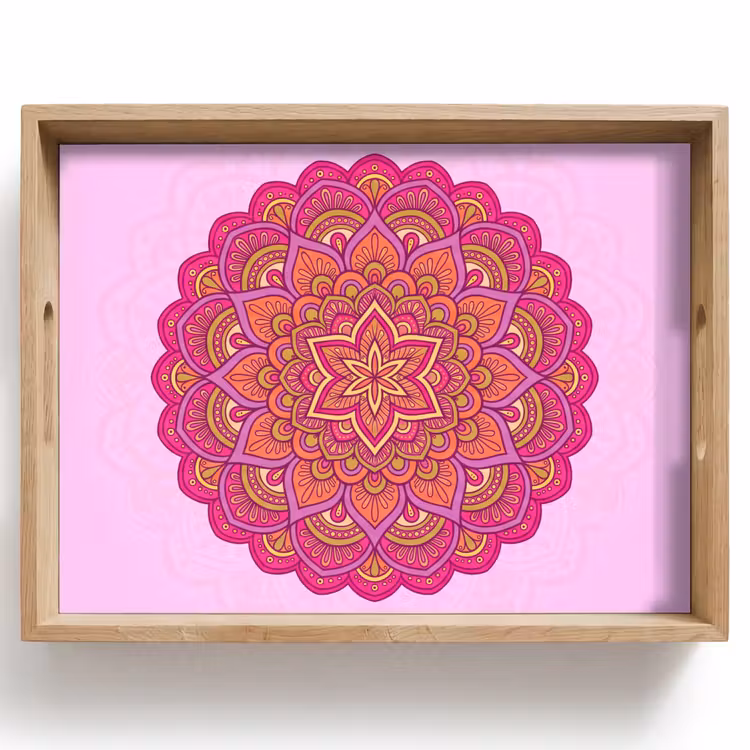 Dienblad - Mandala - Cirkel - Spiritueel - Oosters - Roze — 1