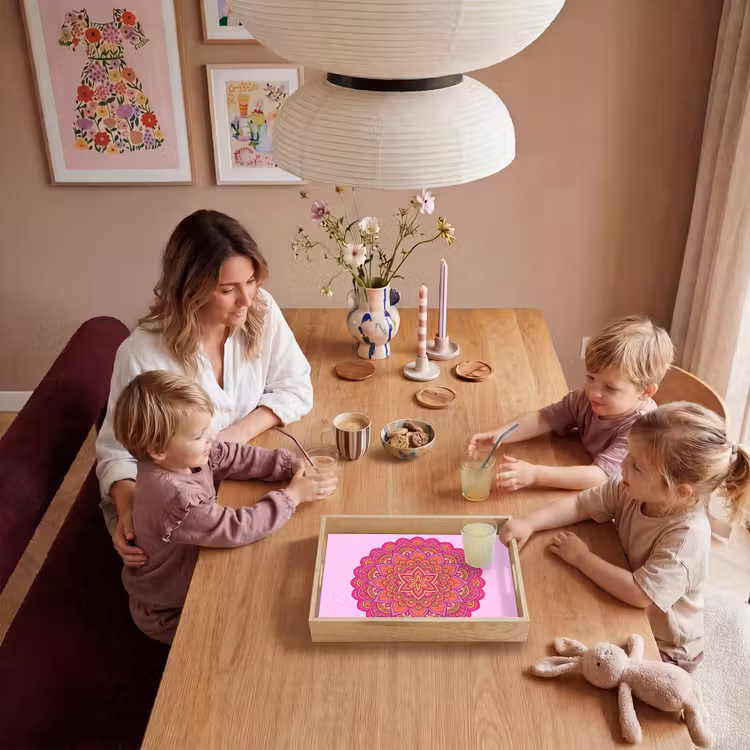 Dienblad - Mandala - Cirkel - Spiritueel - Oosters - Roze — 5
