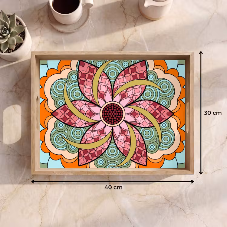 Dienblad - Mandala - Geometrisch - Kunst - Decoratief - Kleurrijk — 7