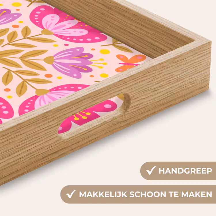 Dienblad - Bloemen - Patroon - Natuur - Abstract - Roze — 8