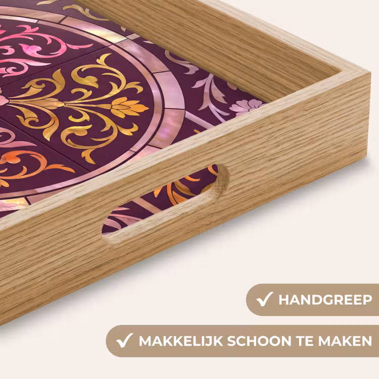 Dienblad - Patroon - Floraal - Oosters - Paars - Goud — 8
