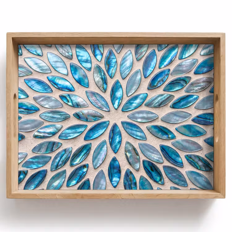 Dienblad - Patroon - Glans - Abstract - Blauw - Decoratie — 1