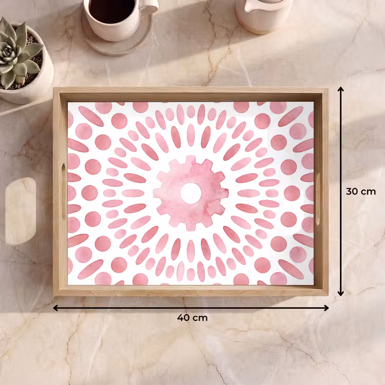 Dienblad - Abstract - Vormen - Patroon - Aquarel - Roze — 7