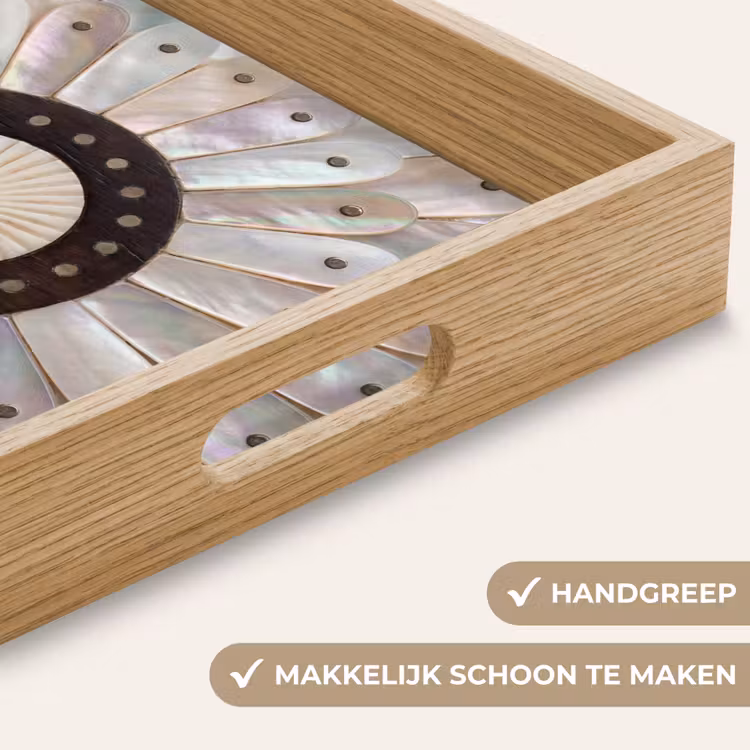 Dienblad - Parelmoer - Patroon - Decoratie - Ambacht - Wit — 8