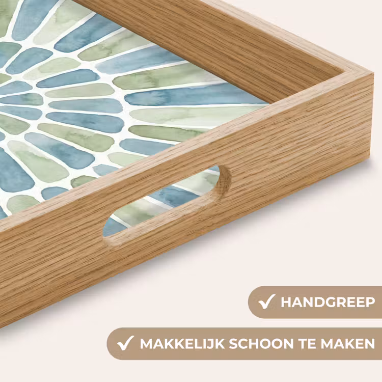 Dienblad - Abstract - Spiraal - Patroon - Modern - Blauw-Groen — 8