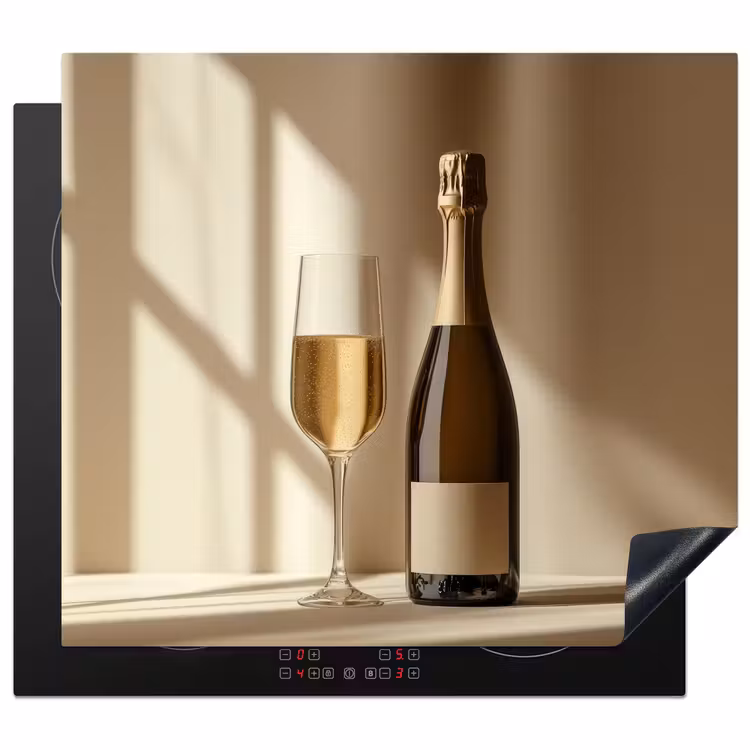 Inductie beschermer - Champagne - Beige - Schaduw - Bubbels — 1