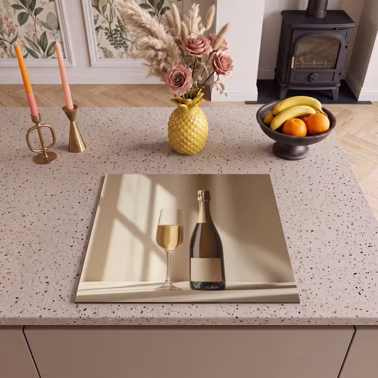 Inductie beschermer - Champagne - Beige - Schaduw - Bubbels — 3