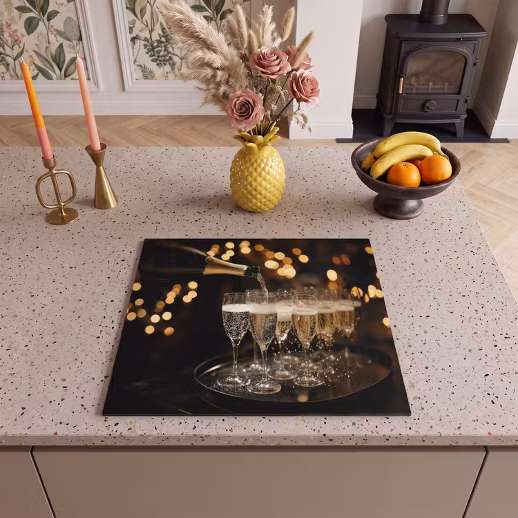 Inductie beschermer - Lichtjes - Champagne - Dienblad - Glazen — 3
