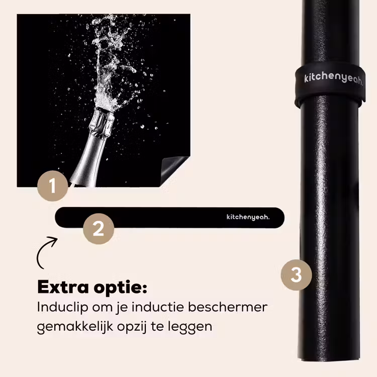 Inductie beschermer - Champagne - Zwart - Spetters - Popping — 8