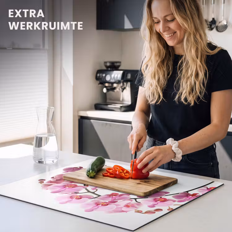 Inductie beschermer - Bloemen - Roze - Tak - Wit — 5