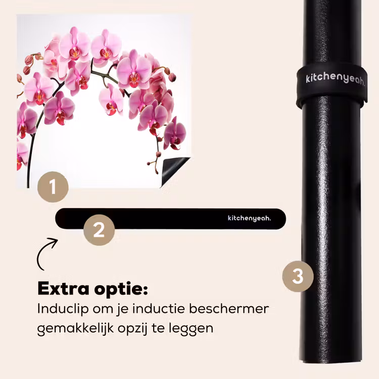 Inductie beschermer - Bloemen - Roze - Tak - Wit — 8