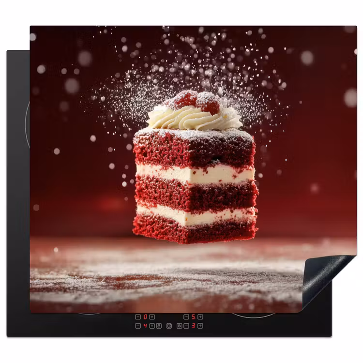 Inductie beschermer - Rode - Velvet - Taart - Eten — 1