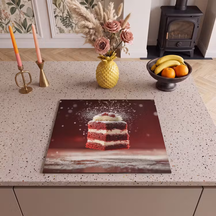 Inductie beschermer - Rode - Velvet - Taart - Eten — 3