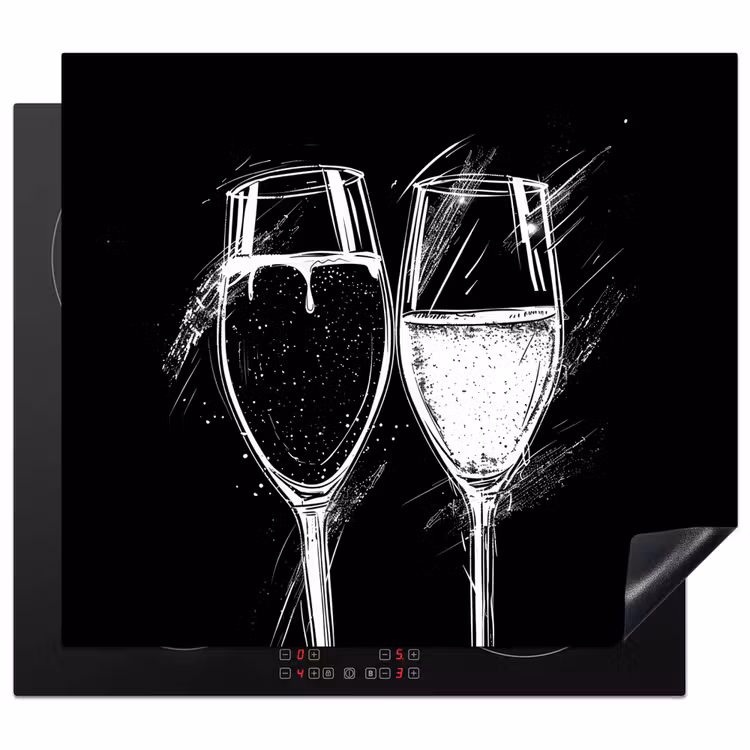Inductie beschermer - Zwart-witte Toast — 1