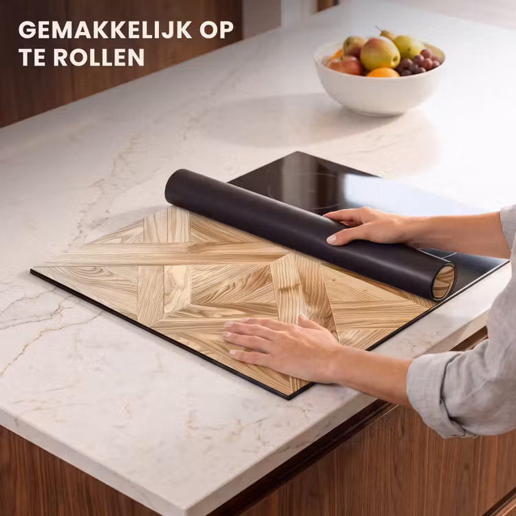 Inductie beschermer - Verschillende Houtnerven in Visgraatpatroon — 7