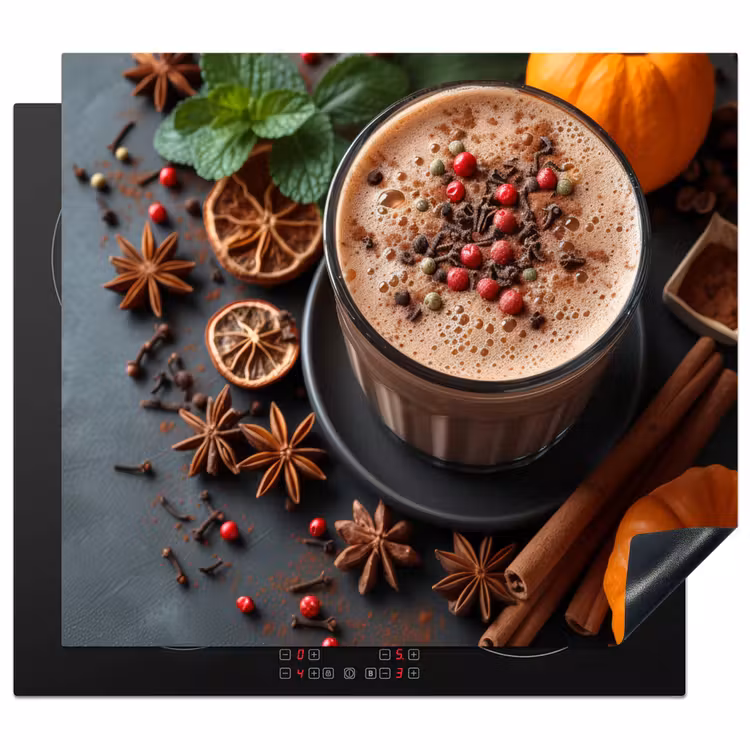 Inductie beschermer - Herfstige Specerijen Latte — 1