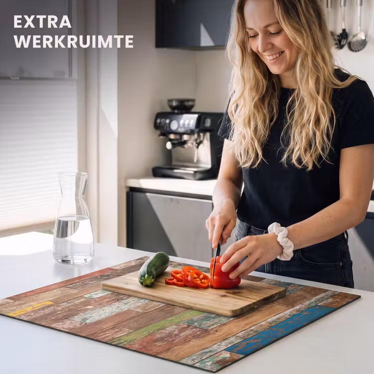 Inductie beschermer - Kleurrijk Verweerd Hout — 5